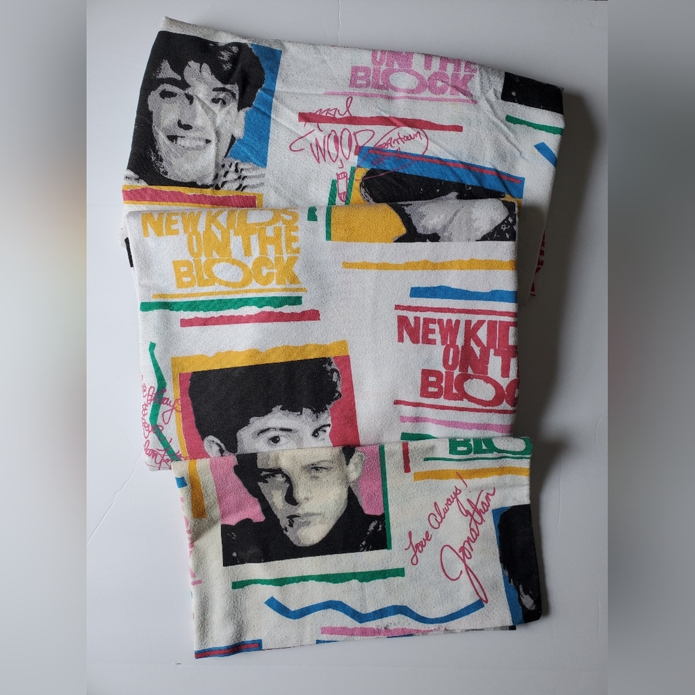 VTG 1990s New Kids On The Block Complete Twin Size Sheet Set w/ Pillowcase